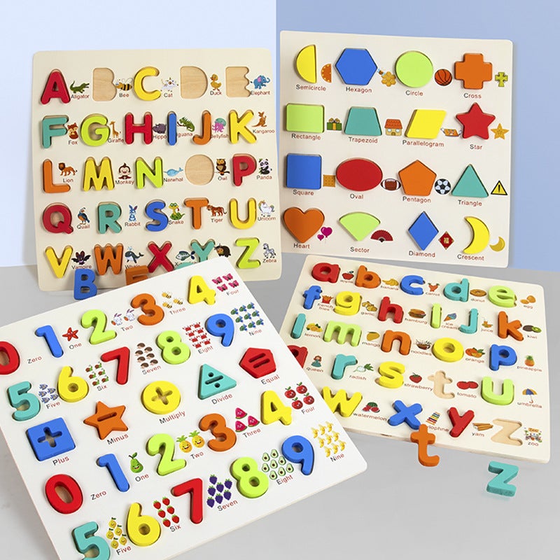 Children'S Early Education Educational English Uppercase And Lowercase Alphanumeric Shape Matching Puzzle Puzzle Wooden Toy - Image 3
